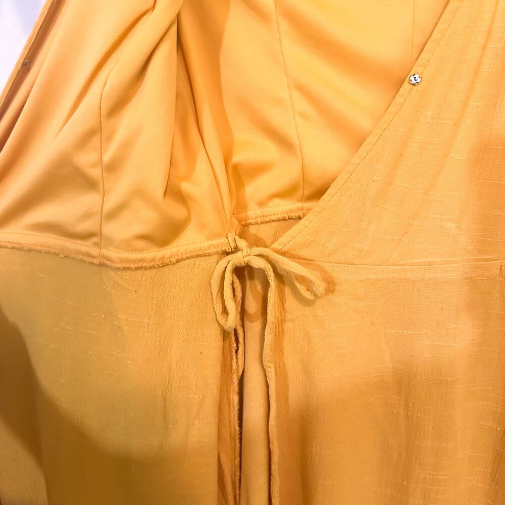 LULUs My Philosophy Golden Yellow Wrap Mini Dress Sz. S - Picture 7 of 7
